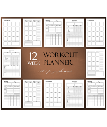 12 Week Workout Planner (Printable PDF - Instant Download)