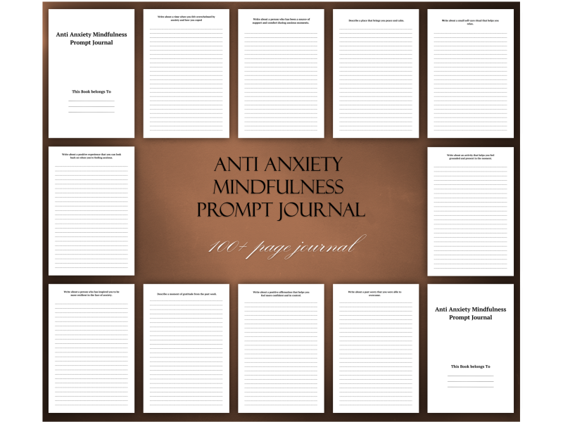 Anti Anxiety Mindfulness Prompt Journal